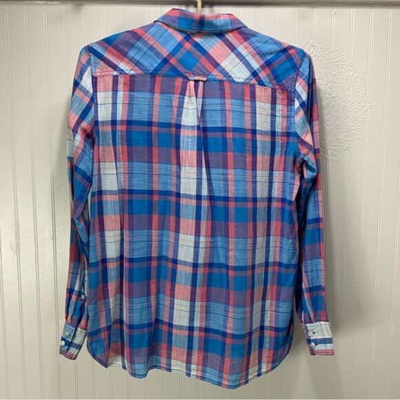 J. CREW 1/2 button long sleeve plaid shirt - Picture 2 of 4